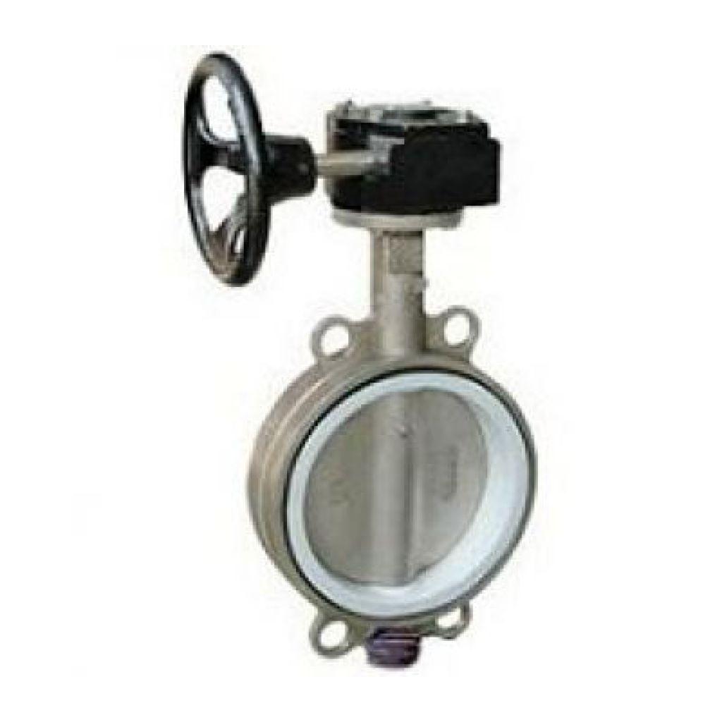 Van bướm PN16 inox tay quay ron cao su
